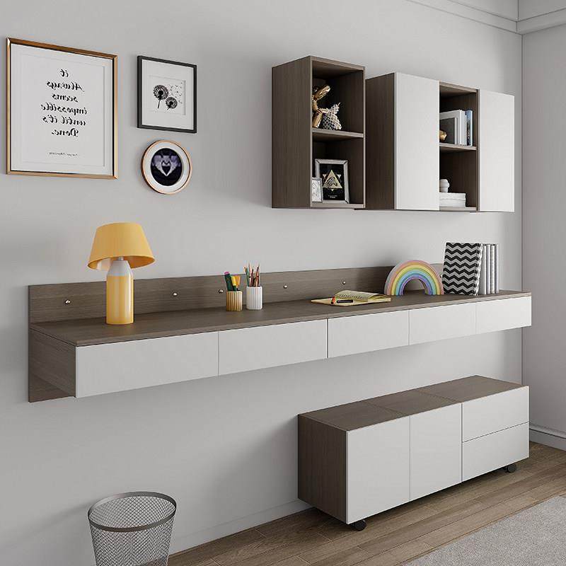 现代简约书桌书架书柜一体书房家具套装组合北欧卧室壁挂悬空书桌,住宅家具,书桌,淘宝优惠券,粉丝福利购,淘宝优惠卷