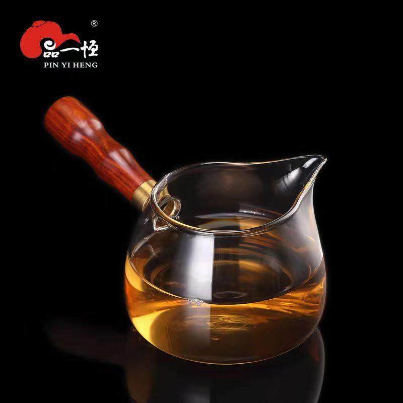 品一恒公道杯加厚耐热玻璃黑檀花梨实木侧把公杯茶海分茶器茶具,餐饮具,公道杯,淘宝优惠券,粉丝福利购,淘宝优惠卷