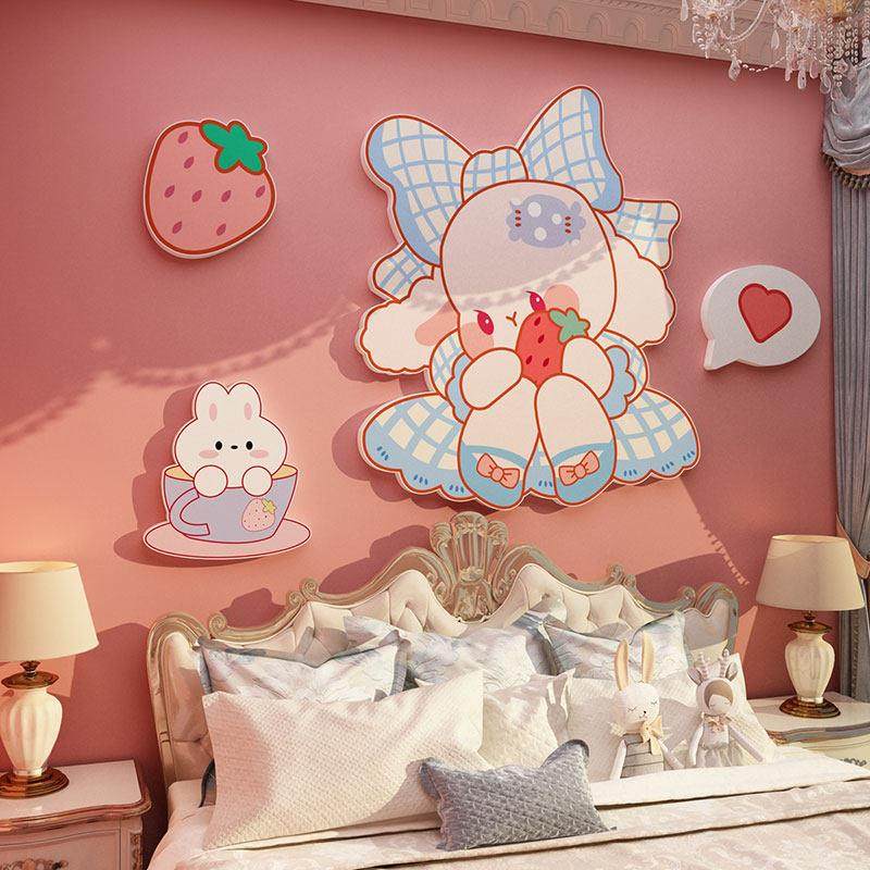婴儿童房间布置床头背景墙面装饰小公主少女孩打改造用品贴画粉色,家居饰品,文化墙贴,淘宝优惠券,粉丝福利购,淘宝优惠卷