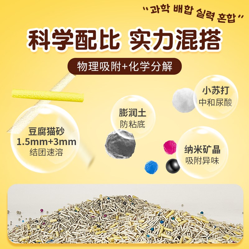 niya妮吖豆腐混合猫砂膨润土去味除臭无尘尼亚妮娅猫沙呢吖小苏打