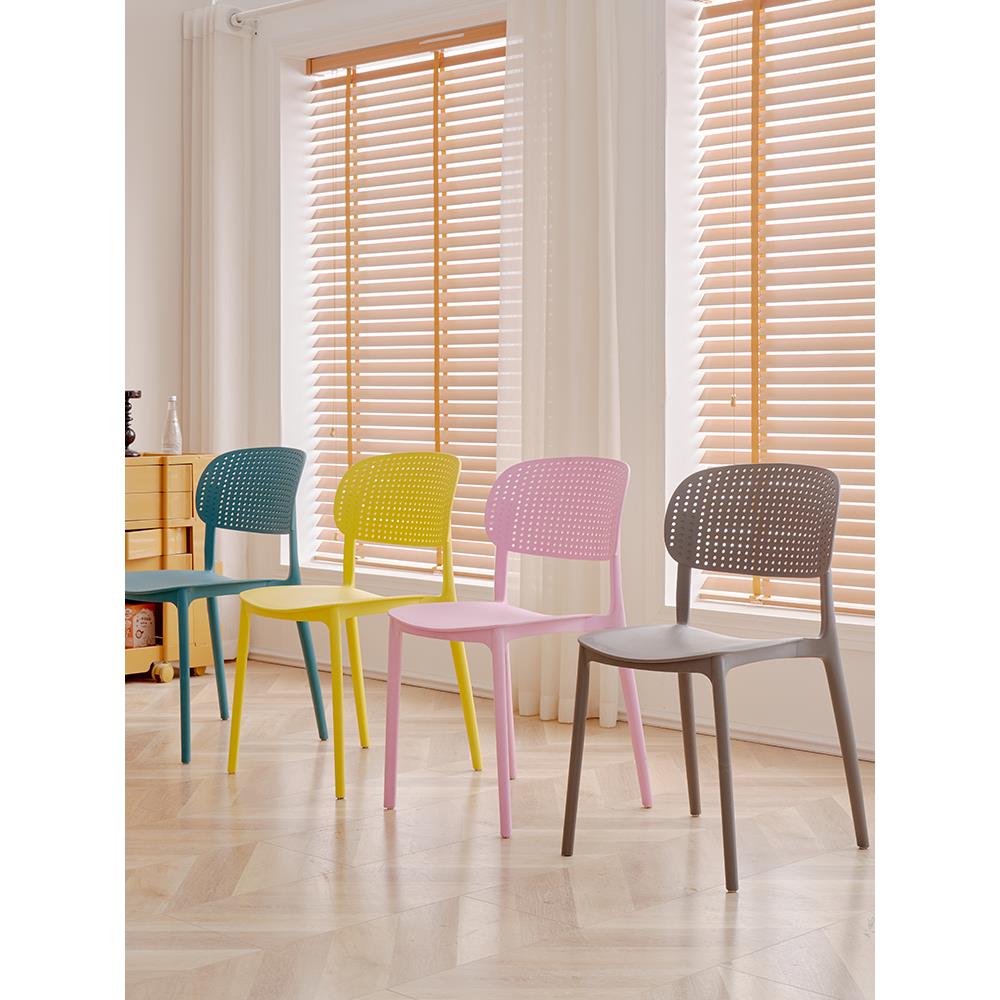 塑料家用加厚餐椅网红休闲椅子现代简约餐厅凳子可叠放商用靠背椅