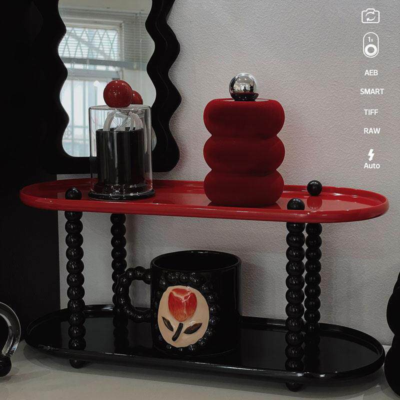 化妆品收纳盒中古高级感桌面杯子卧室化妆台化妆室护肤香水置物架