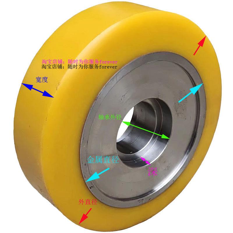 非标机械90度硬胶皮轮定做 新设计机器黄色滚轮支撑轮轱辘子订做