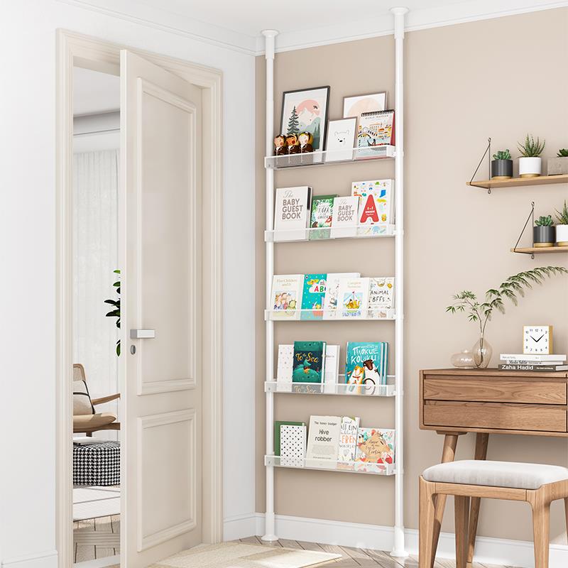 门后置物架超薄收纳极窄夹缝柜子门后利用顶天立地书架儿童绘本架