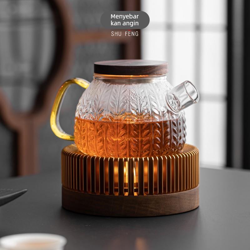 胡桃木温茶炉热茶底座明火煮茶炉花茶壶蜡烛加热保温公道杯温茶器