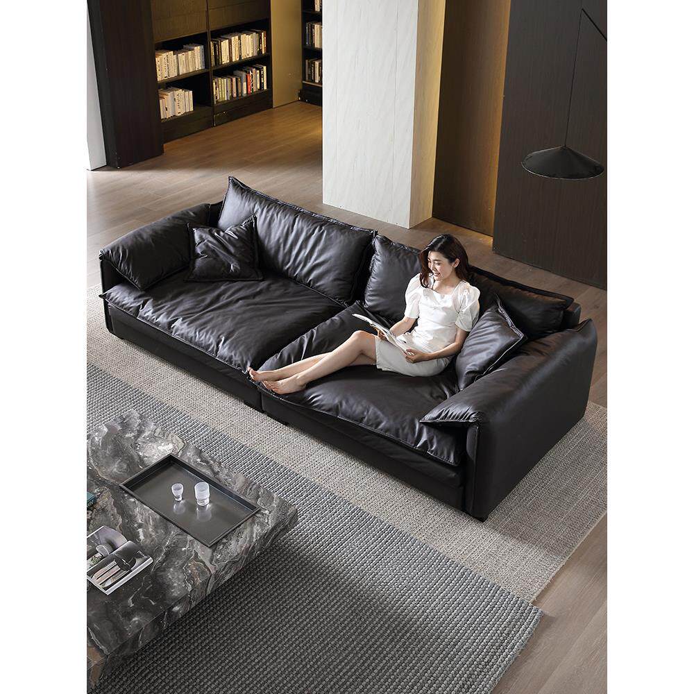 奈丘大象耳朵布艺沙发客厅2024新款真皮沙发小户型直排猫抓布沙发