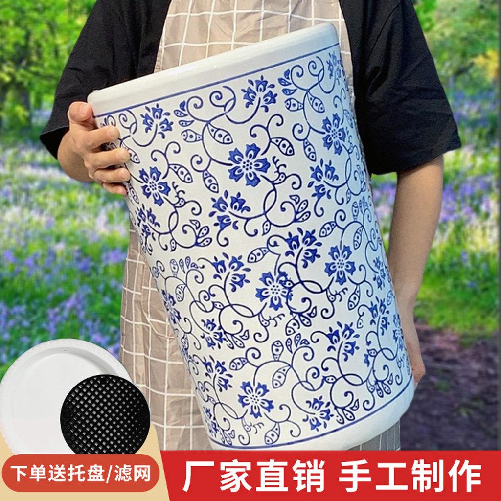中国风青花瓷特大号陶瓷花盆个性彷古陶瓷客厅家用落地室外大花盆