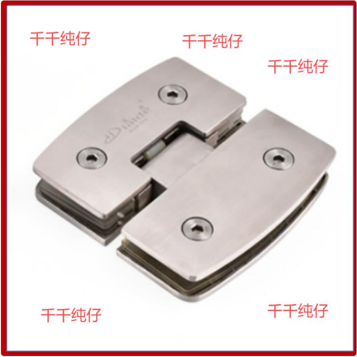 长90mm 孔距50mm弧形180度不锈钢浴室夹玻璃门夹合页淋浴房铰链