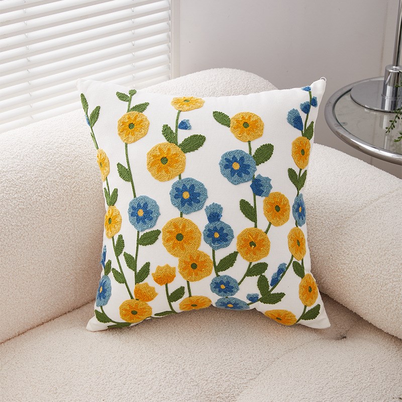 美式田园轻奢高端l刺绣抱枕沙发客厅高级感床头靠背垫靠枕套不含