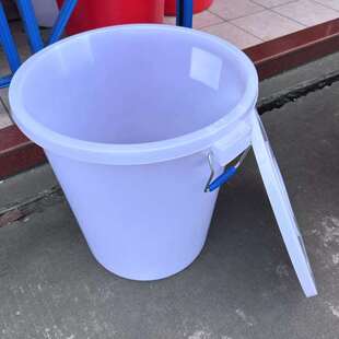 加厚塑料水桶大白桶圆形带盖储水桶家用水缸大号发酵桶厨房垃圾桶