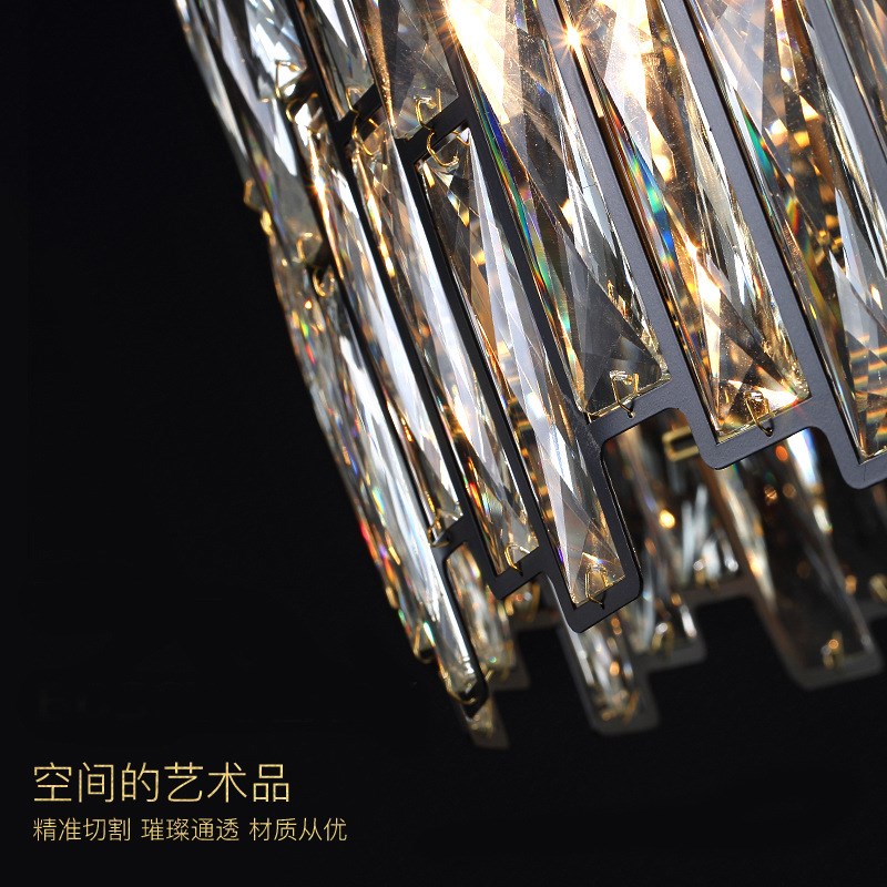 美式现代简约水晶客厅餐厅灯吊灯大E气创意餐厅灯个性艺术灯具灯
