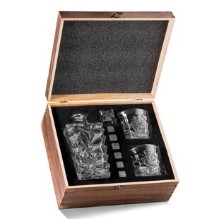 松木做旧冰酒杯包装木盒礼品盒冰酒石收纳M盒威士忌酒杯套装木盒