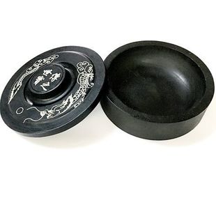 2025新款罗纹书法墨海徽砚初学者文房四宝带盖墨盘墨汁碟礼品装