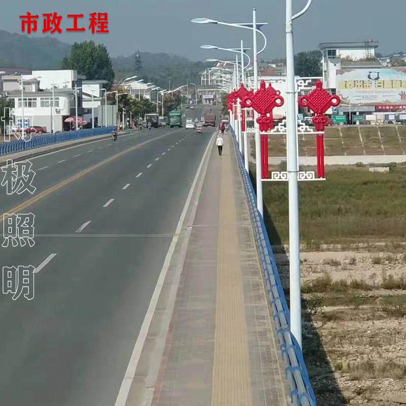 户外路灯杆LED中国结发光防水150cm亚克力市政街道节日亮化景观灯