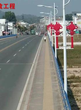 户外路灯杆LED中国结发光防水150cm亚克力市政街道节日亮化景观灯