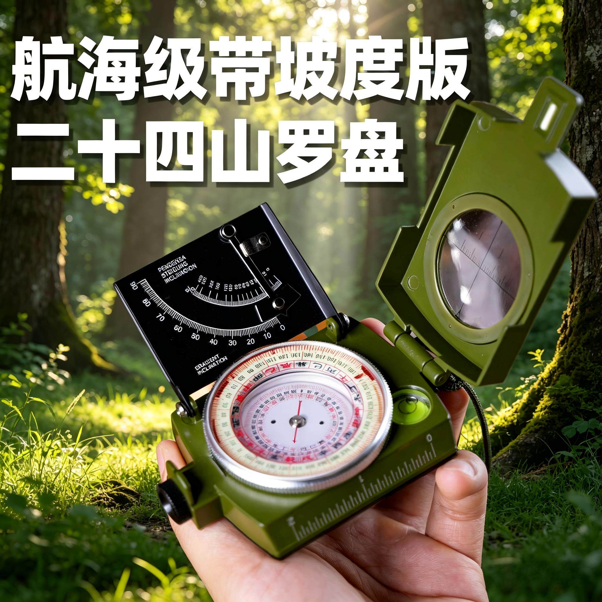 带坡度计多功能精准2寸户外罗盘