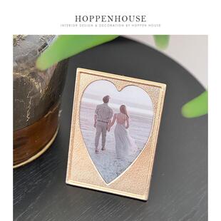 结婚婚纱照相框摆台结婚登记照片框6寸心形相框摆件轻奢闺蜜礼物