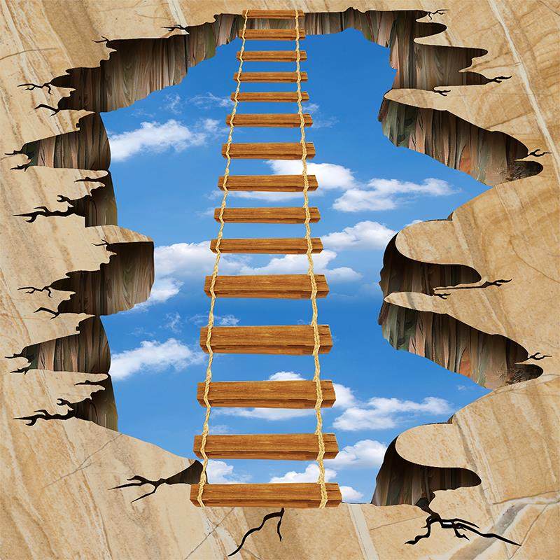 过道贴纸3d立体三地面装饰贴画走廊地贴卫生间防水地砖地板贴自粘,家居饰品,软装墙贴,淘宝优惠券,粉丝福利购,淘宝优惠卷