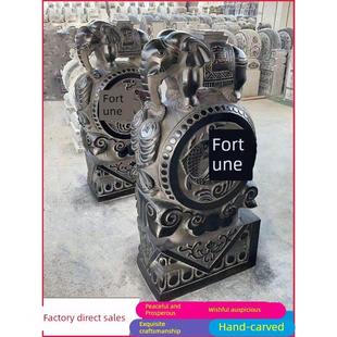 象石雕门墩一对抱鼓石青石彷古貔貅麒麟狮子庭院门口家用石鼓门当