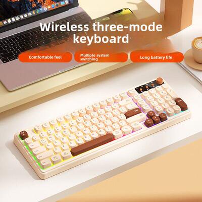 Bow无线蓝牙电脑键盘和鼠标套装有线机械茶轴感觉女孩办公室电子