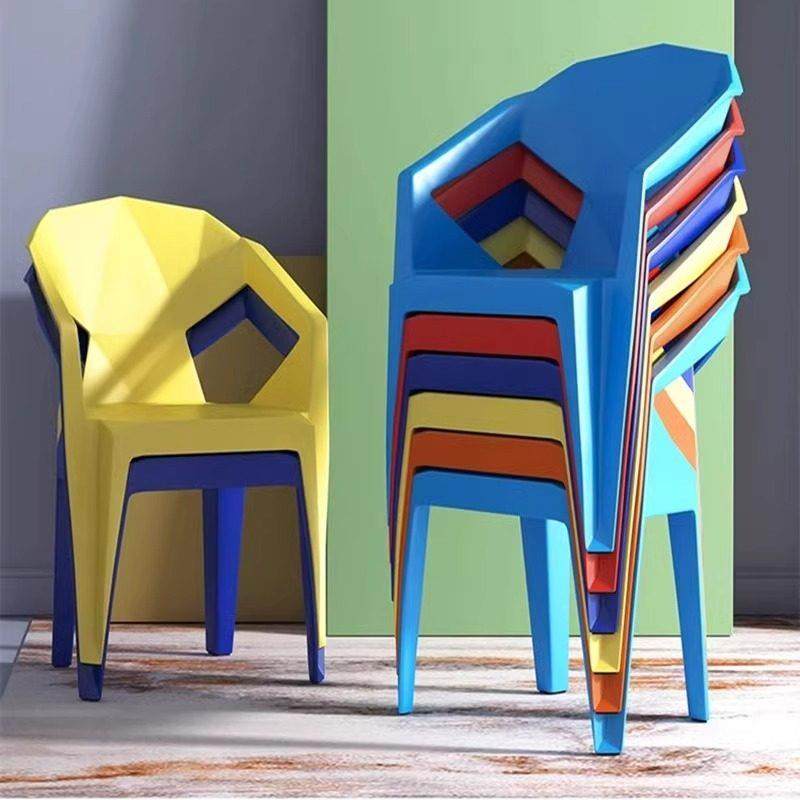 加厚塑料椅子靠背可叠放家用高凳子备用大排档商用餐桌椅结实耐用