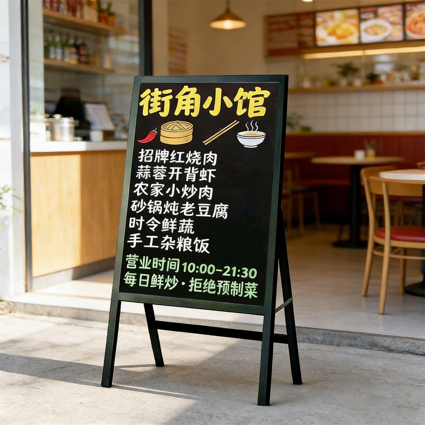 手写广告牌支架式小黑板店铺用摆地摊写字发光展示牌夜光立式招牌