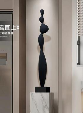 现代简约雕塑轻奢高级感客厅玄关落地瘦高款细长型壁龛摆件工艺品