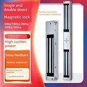 280kg单门磁力锁180公斤双门电磁锁门禁磁吸锁反馈延时防水电控锁