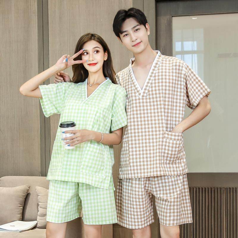 桑拿服纯棉女洗浴中心男浴服情侣汗蒸服按摩服亲子家居服新款睡衣