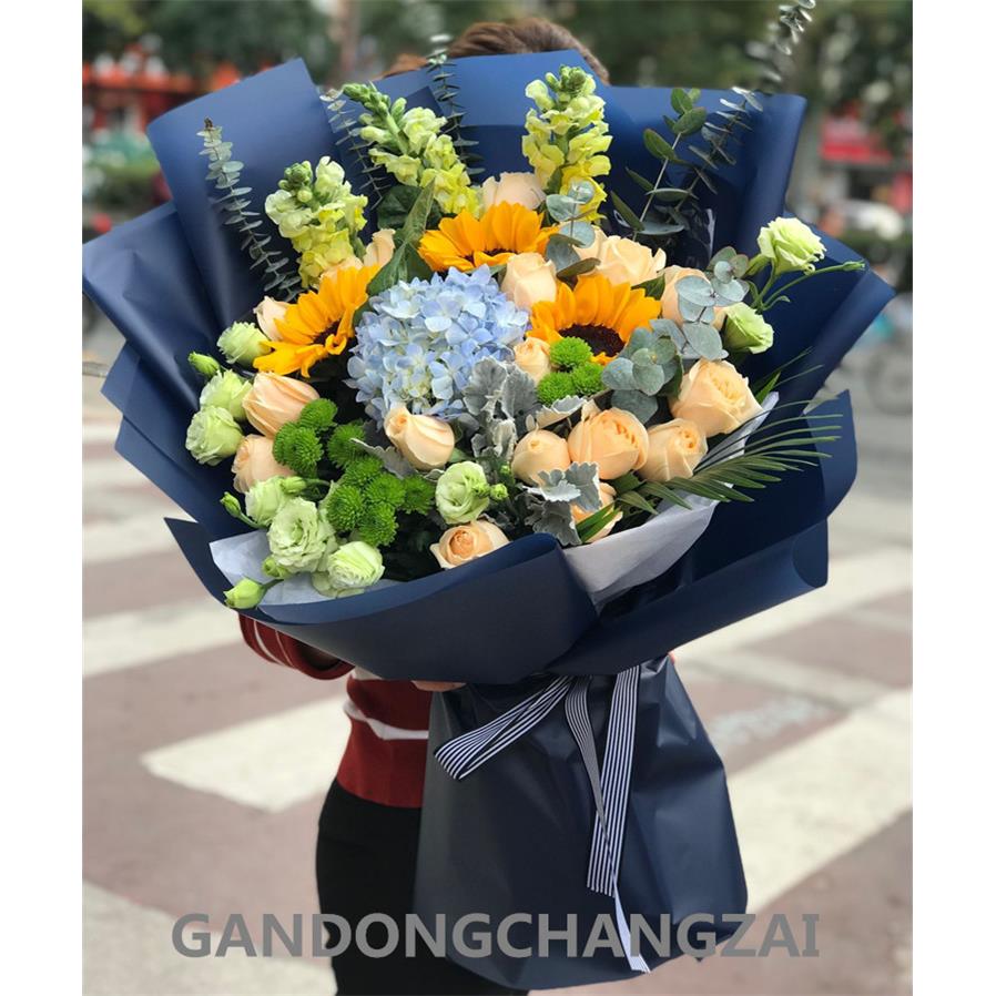 广州鲜花速递向日葵送长辈男友生日混搭花束同城深圳珠海店毕业花