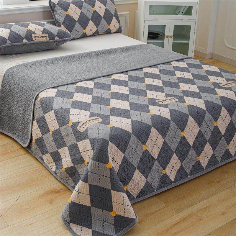 牛奶绒床盖宿舍加绒床单学生单人双面一面绒一面棉宝宝婴儿绒炕盖