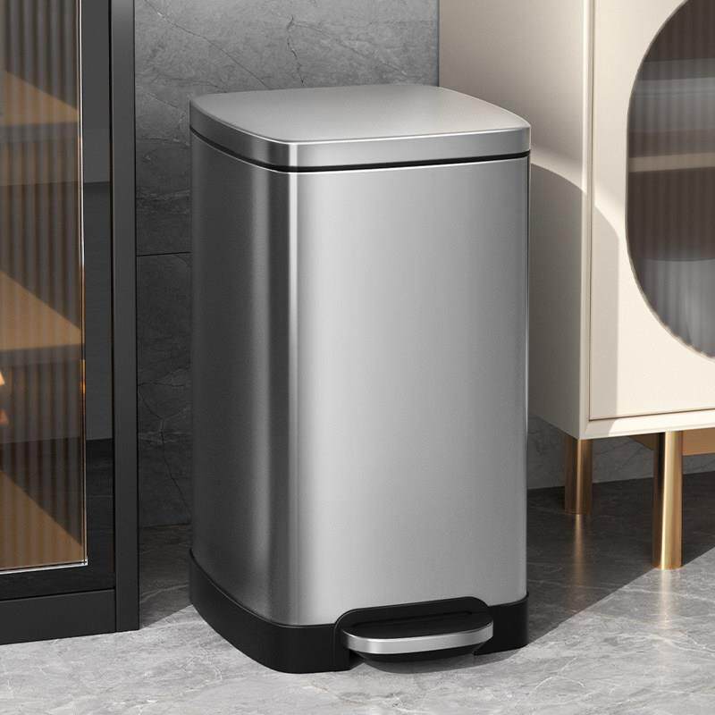 厨房专用垃圾桶家用新款不锈钢脚踏式大号客厅带盖子高档轻奢大容