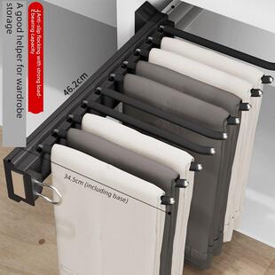 高装侧装裤架衣柜家用伸缩裤拉拔式多功能拉出式顶装裤架柜