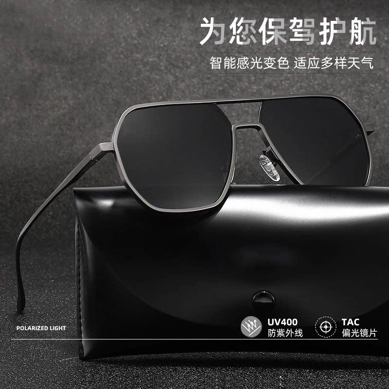 芬驰飞行员太阳眼镜男士开车专用眼镜变色新款强光偏光夜视驾驶太