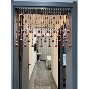 新款红色八方来财水晶珠帘客厅隔间帘风水葫芦帘