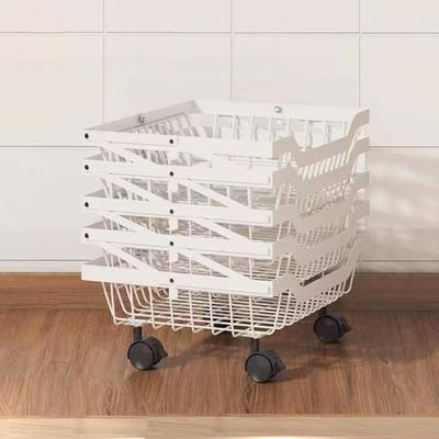 碳钢置物架落地折叠菜架多层夹缝蔬菜水果篮家用厨房用品收纳层架