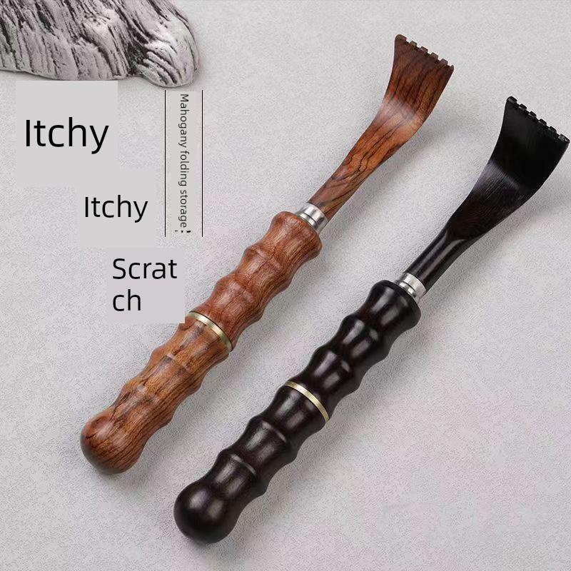 紫檀木梨鸡翅实木伸缩式抓挠、不请自来抓挠老人乐小子手抓挠装置