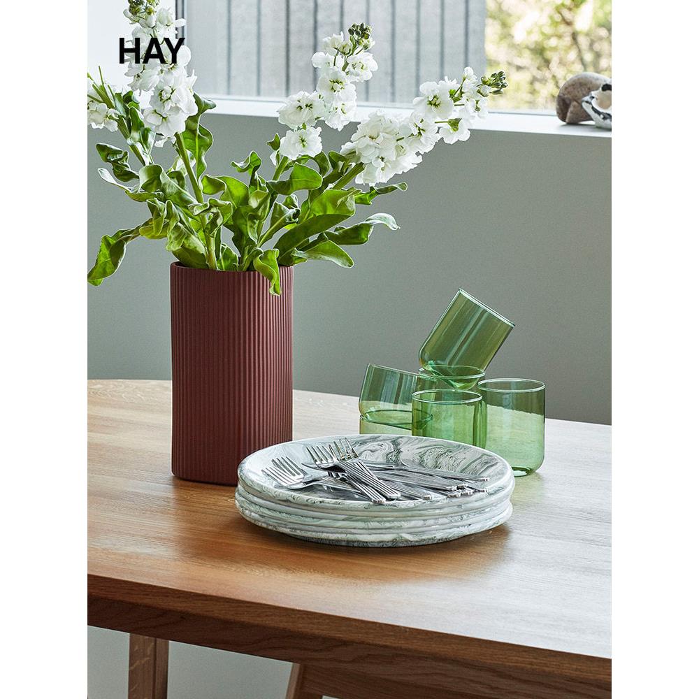 HAY Soft Ice 珐琅钢餐具 搪瓷钢餐盘碗大理石花纹新家漂亮餐盘