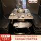 大理石火锅桌商用电磁炉碳烤烤肉桌无烟净化器桌椅岩板餐桌组合