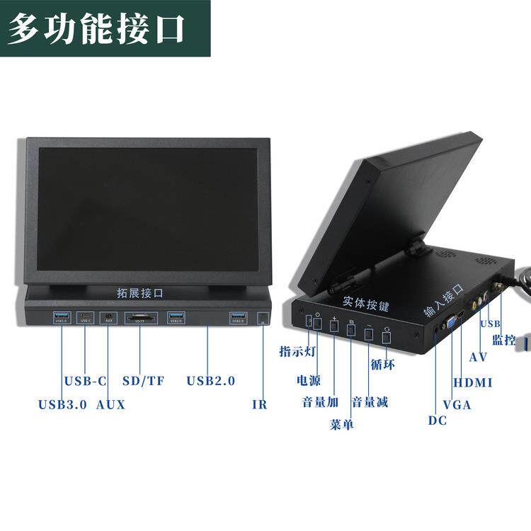 机箱副屏 拓展坞 桌面副屏 电脑桌搭硬件温度显示屏多功能显示器