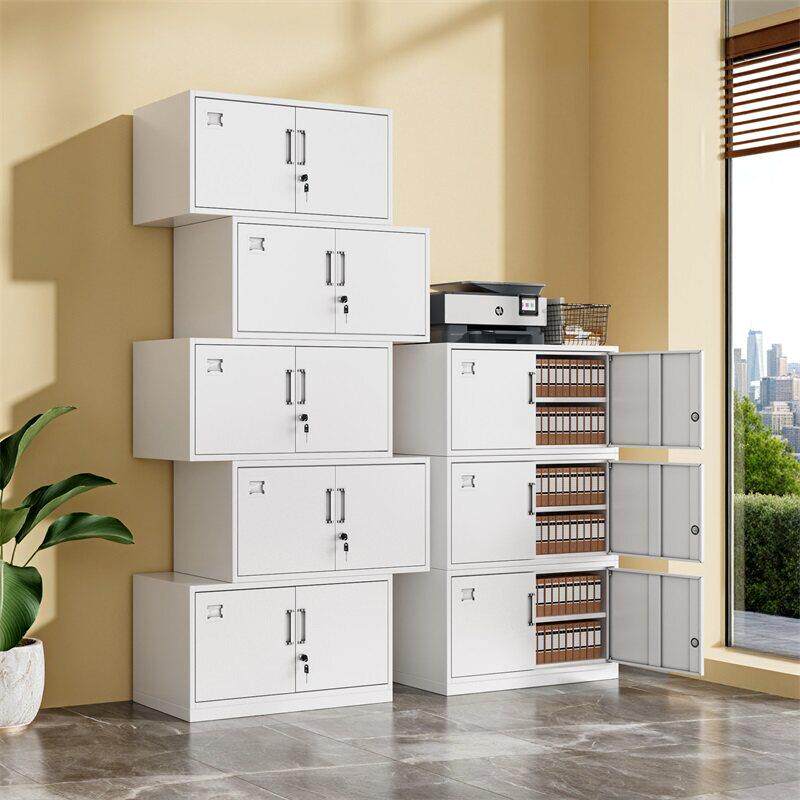 两件式五节柜铁皮文件柜档案架带锁移动凭证资料办公室矮柜储物柜