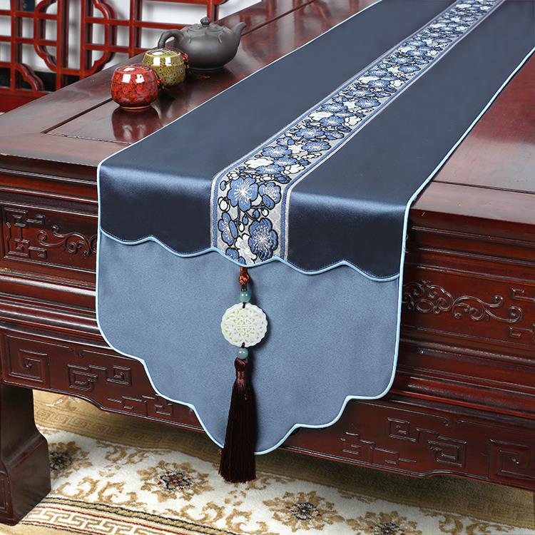 艺必旭新中式简约餐桌桌旗茶几旗桌布电视柜盖布鞋柜床尾巾可定制