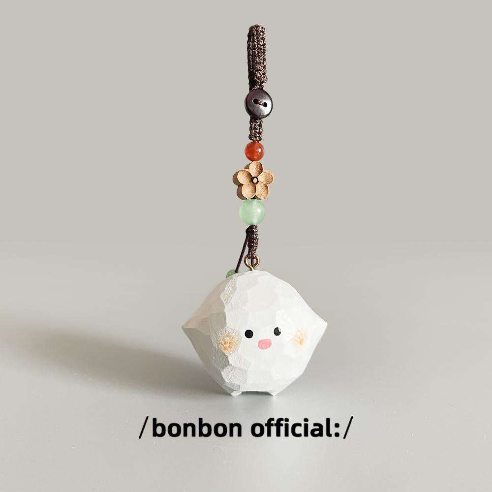 手工木雕哇啦哇啦钥匙扣编织挂件书包汽车钥匙挂饰送朋友生日礼物