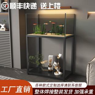 工业风鱼缸架双层鱼缸客厅底柜底滤专用落地架子承重底座托 托架