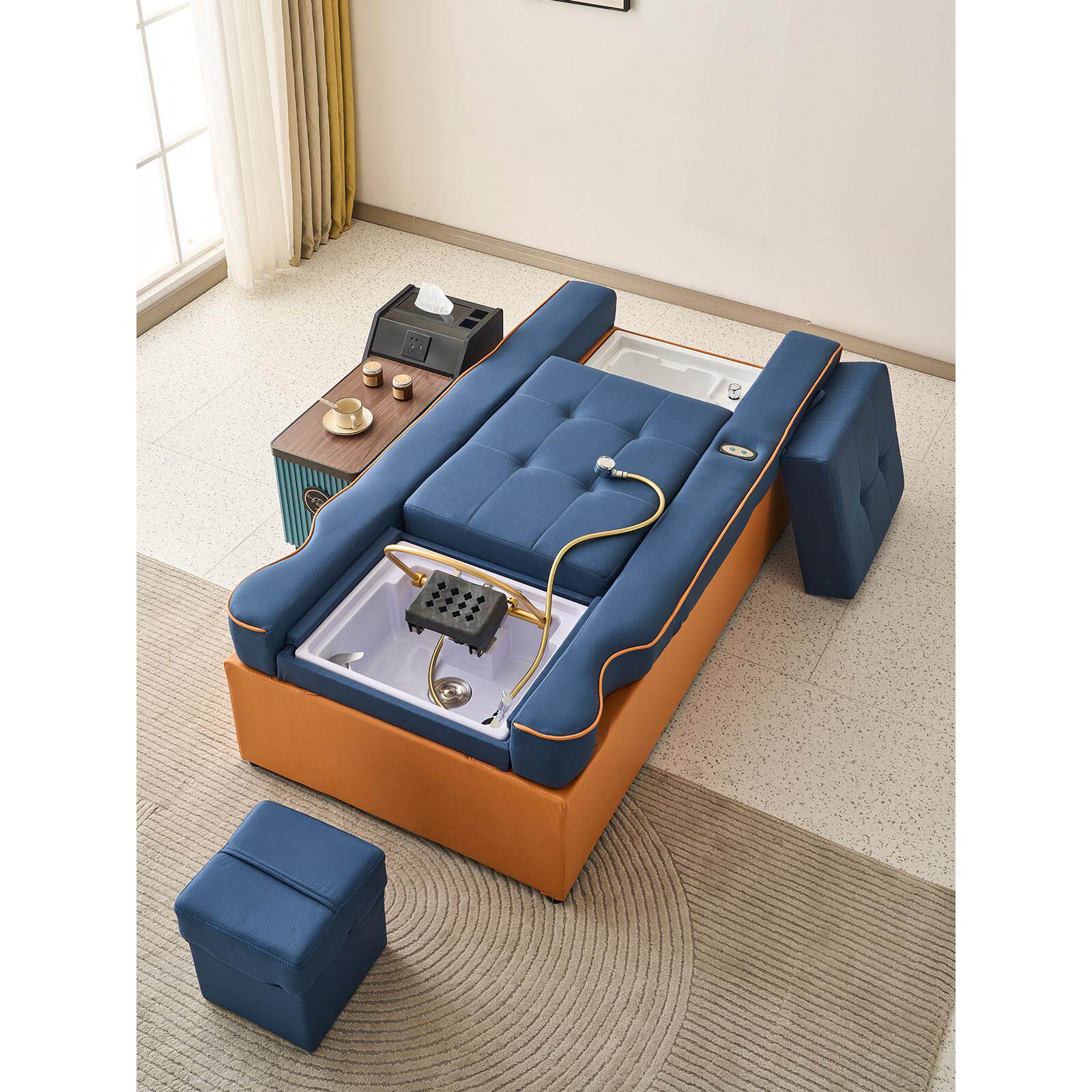 头疗足疗足浴沙发一体床洗脚按摩床SPA床洗头采耳沐足沙发椅电动