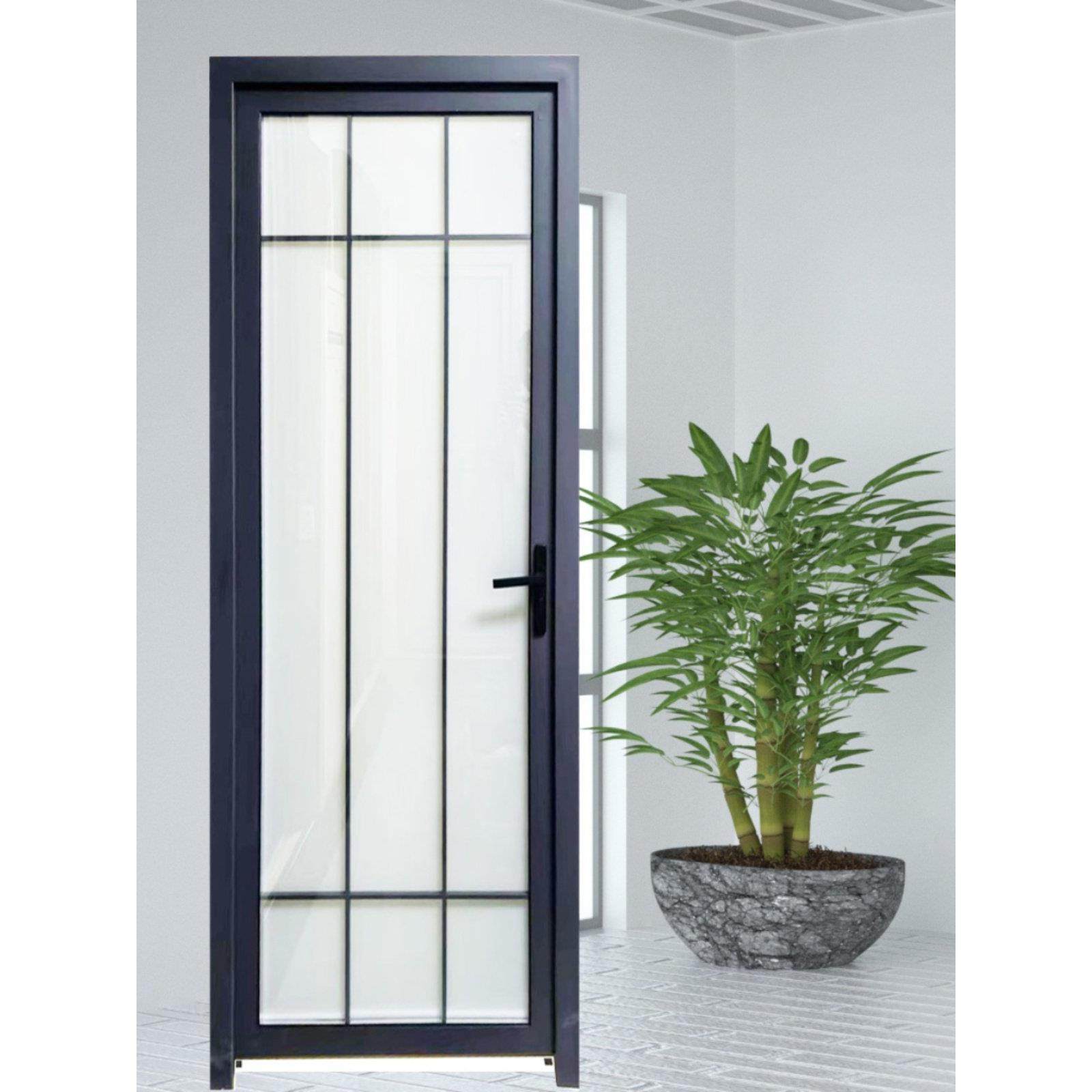 铝质卫生间门加厚铝合金边框钛镁合金门单开门钢化玻璃门耐腐防潮