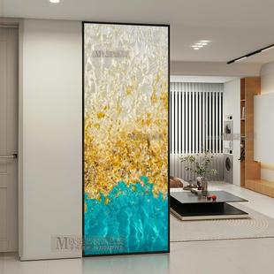 掐丝艺术玻璃珐瑯彩高端屏风隔断客厅别墅入户门轻奢玄关抽象透光