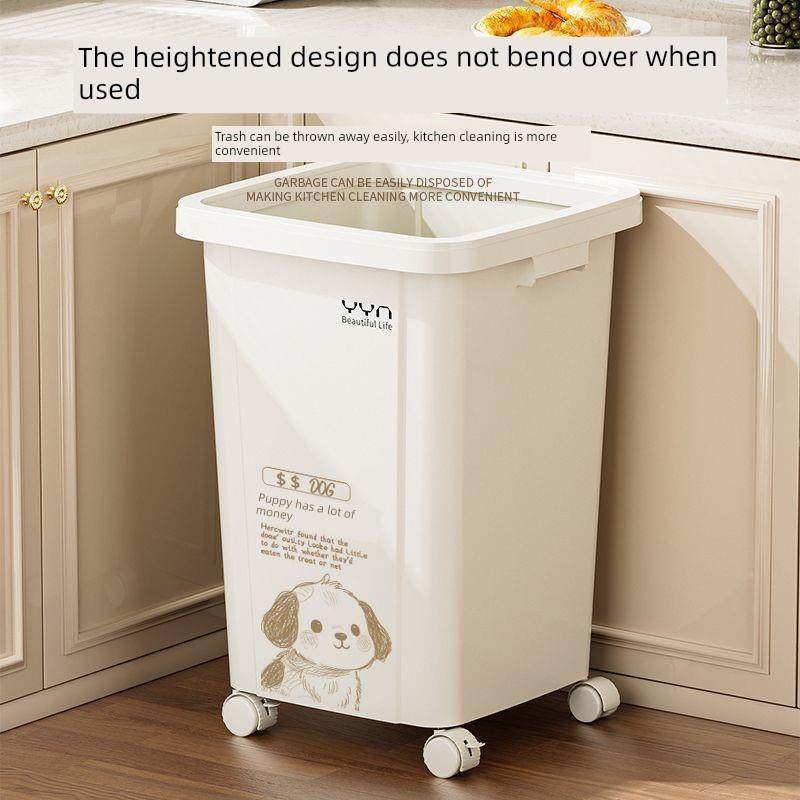 2025新款可移动垃圾桶带轮家用大容量厨房户外商用超大号餐饮专用