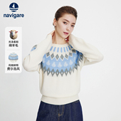新款 Navigare意大利小帆船费尔岛羊毛针织衫 女2025秋季 超好看毛衣