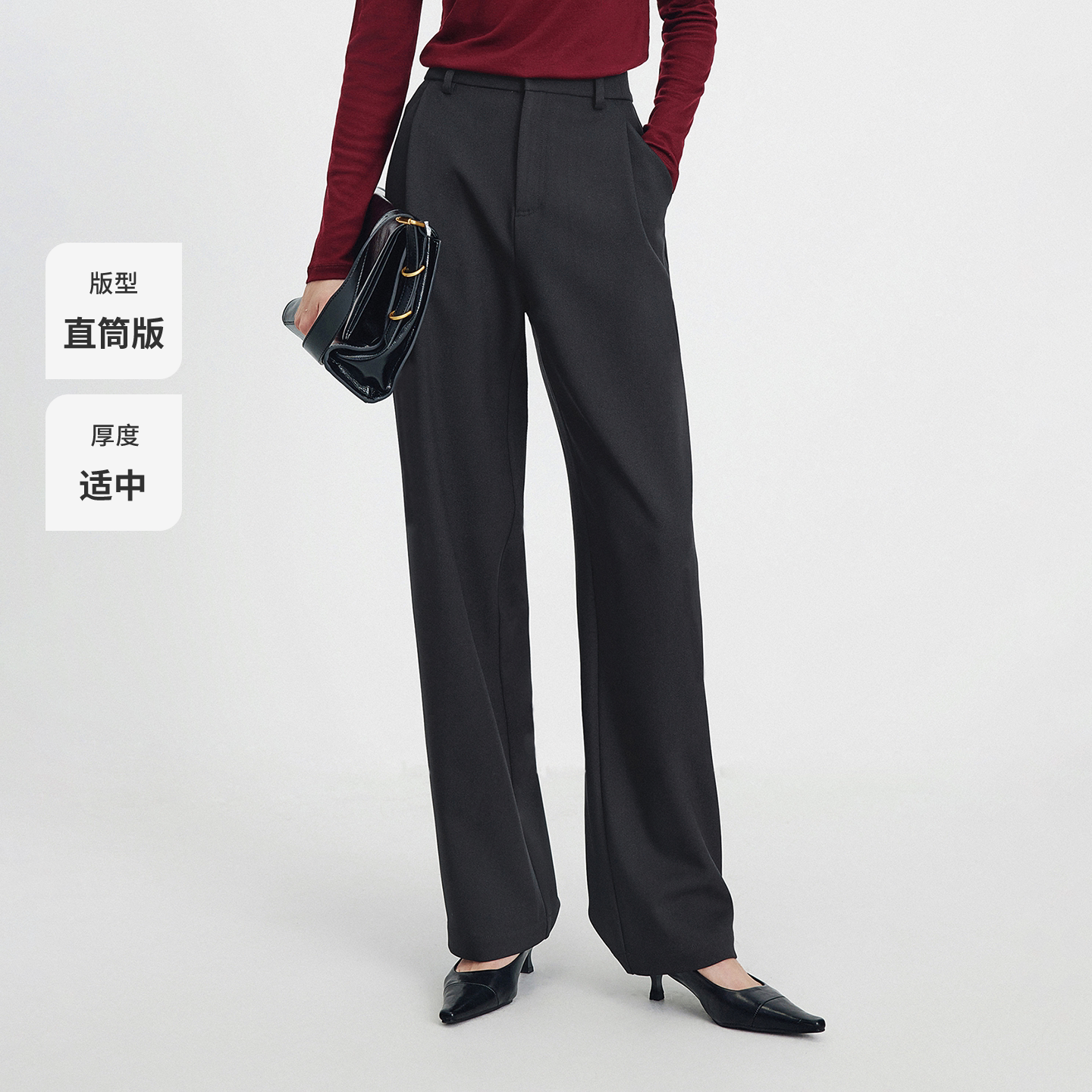 Navigare意大利小帆船女士宽松阔腿裤春季显瘦休闲裤子老钱风西裤 - navigare女装旗舰店出品